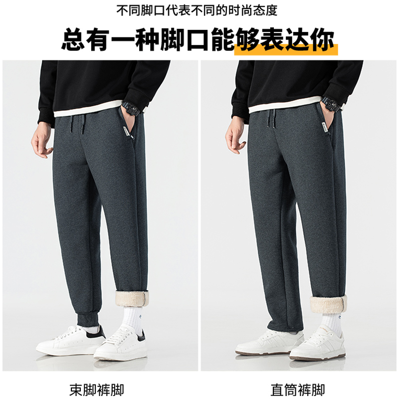 24年新款95棉大码羊羔绒卫裤厂家直销现货直发，男装棉裤，奇怪漫猴工厂店