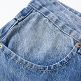 秋冬美式复古阔腿弯刀牛仔裤水洗垂感慵懒风拖地舒百搭宽松，女装休闲裤，奇怪漫猴工厂店