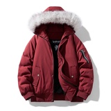 冬季新款大毛领加厚棉衣男士保暖时尚帅气连帽棉衣外套大码棉服，男装棉衣，奇怪漫猴工厂店