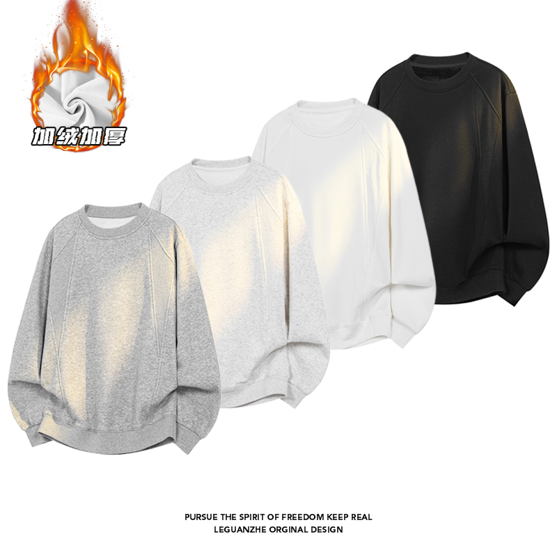 2025HW25812加绒白底大码圆领长袖卫衣M-5XHW25967-特P30，男装卫衣，奇怪漫猴工厂店