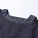 美式休闲条纹新款斜领露肩秋冬百搭长袖套装舒适慵懒松紧绳两件套，女装休闲裤，奇怪漫猴工厂店