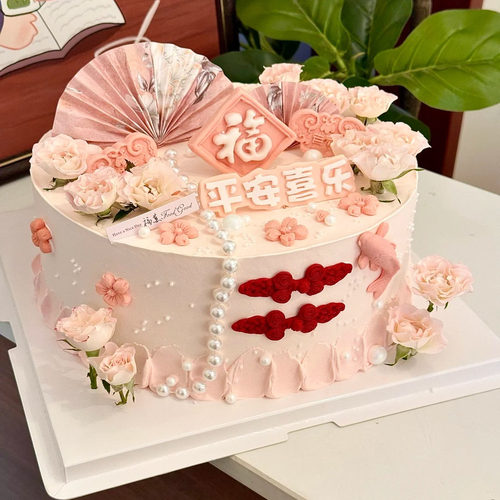 中式国风生日蛋糕装饰如意锁模具