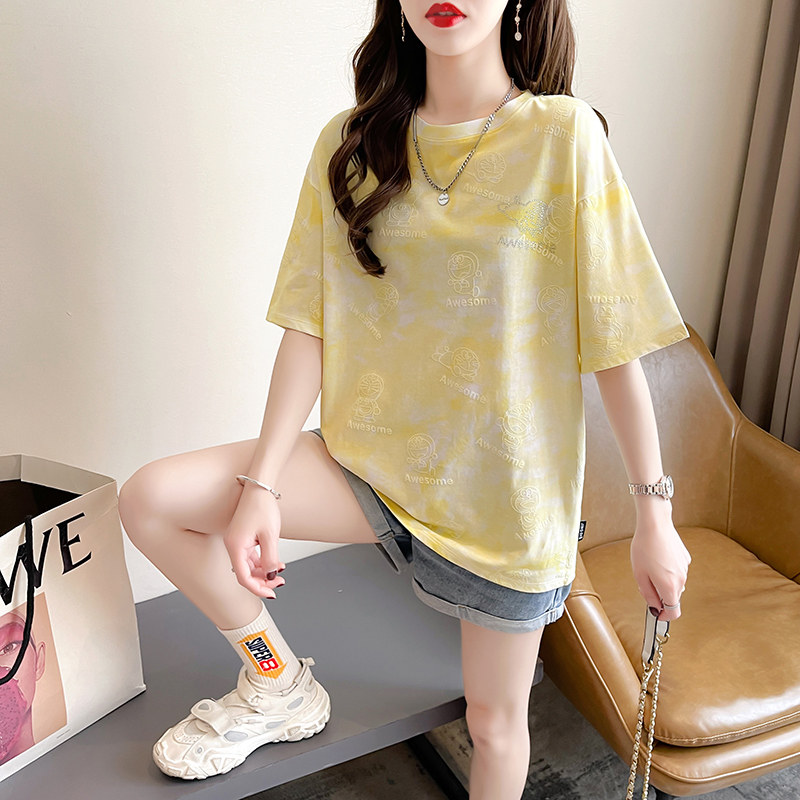 休闲减龄全棉短袖t恤女时尚百搭