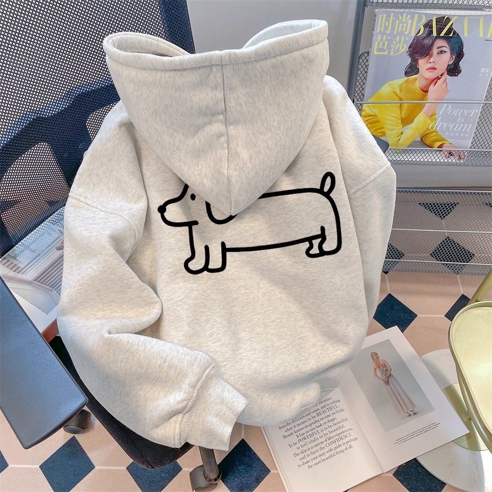 美式高街卡通印花连帽卫衣