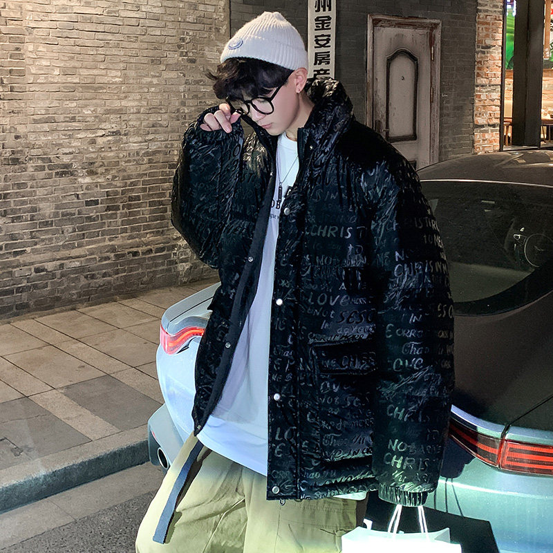 919P140控价188冬季立领棉服男潮牌帅气宽松加厚情侣棉衣面包服,男装棉衣,电商A436