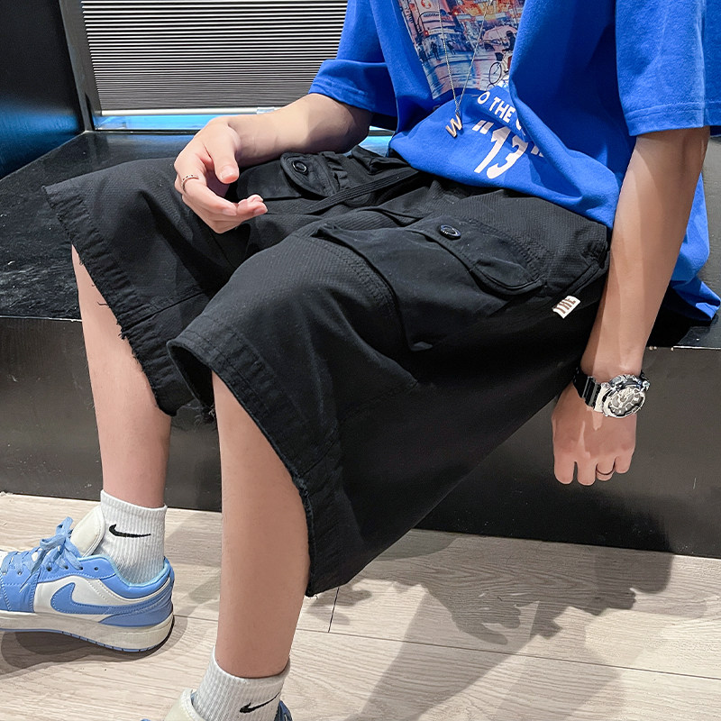 2023新款港风夏季纯棉百搭多袋工装短裤男A436-5231-P65控价88,男装休闲裤,电商A436