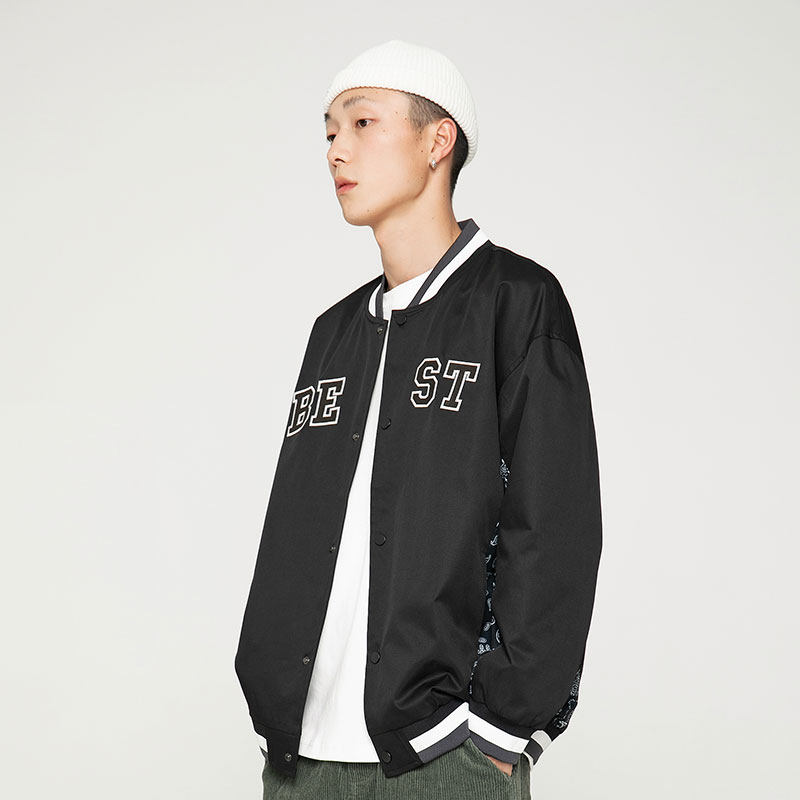 A436-7819-P105 2023春季新款无影墙立领外套腰花上衣棒球服夹克图片