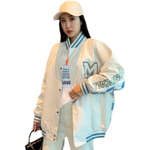 2024春秋休闲棋盘格刺绣棒球服宽松学生中性夹克 A436-5760-P88图片