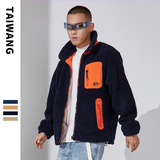 903B冬装新款羊羔绒加棉保暖棉服男士宽松棉衣外套，男装棉衣，电商A436
