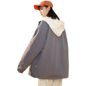 2024新款潮流春季连帽中性棒球服夹克假两件外套 A436-2122-P75图片