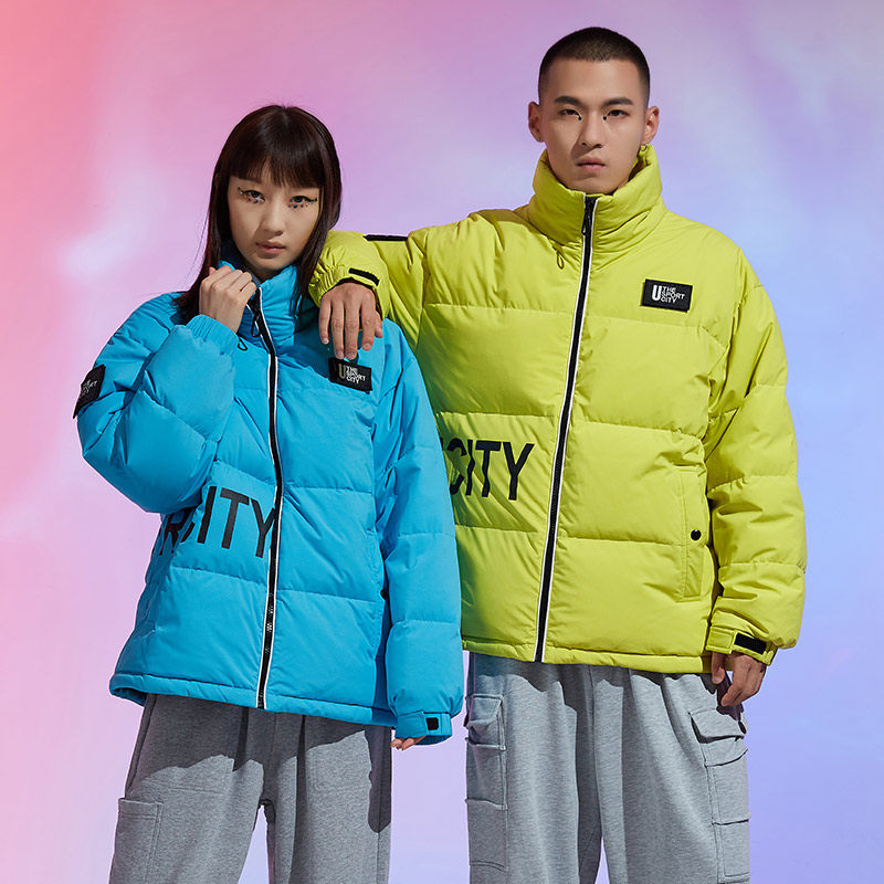 情侣羽绒服短款2021新款冬季立领潮牌白鸭绒男外套A436-908-P165，男装羽绒服，电商A436