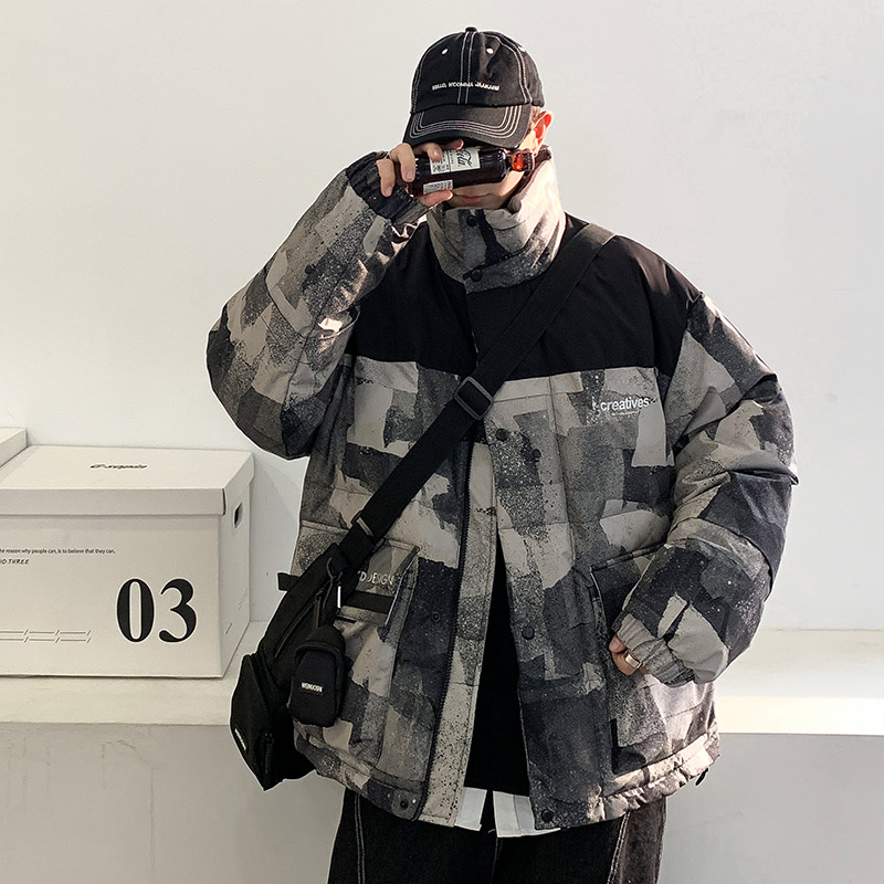 A436-915-P190控258港风抖音同款面包服立领箱型外套保暖羽绒服,男装棉衣,电商A436