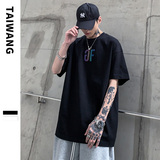 2024新款高街男孩冷淡风欧美hiphop复古t恤短袖男A436-501-P45，男装T恤，电商A436