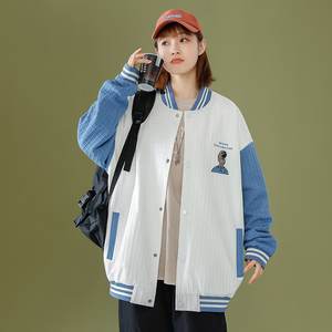 A436-6706-P85 2024春季新款港风宽松立领棒球服休闲青年夹克外套图片