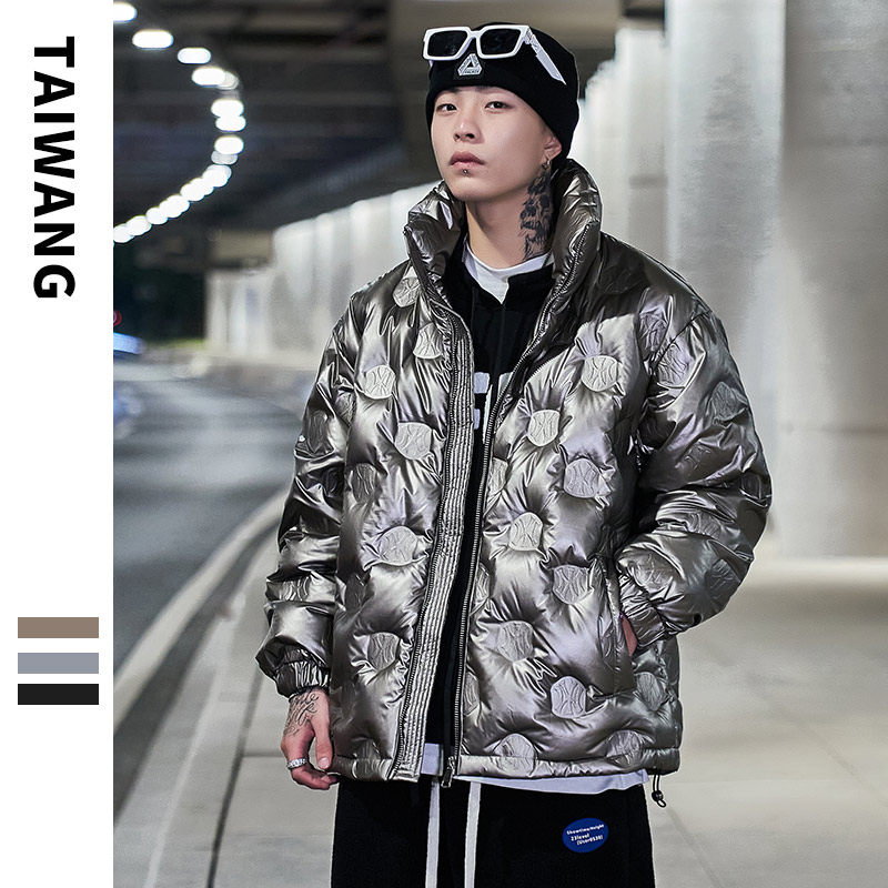 927冬装新款90%白鸭绒潮牌亮面羽绒服男潮流外套，男装羽绒服，电商A436