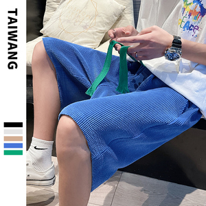 2023夏季复古短裤男潮流宽松休闲运动男五分裤A436-5237-P35控48,简单牛仔裤怎么搭配才好看图片