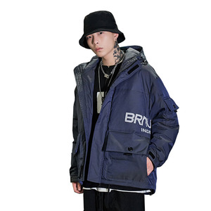 913 冬季新款90%白鸭绒潮牌连帽大口袋羽绒服外套图片