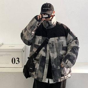 港风抖音同款面包服立领箱型外套男保暖抗菌羽绒服436-915