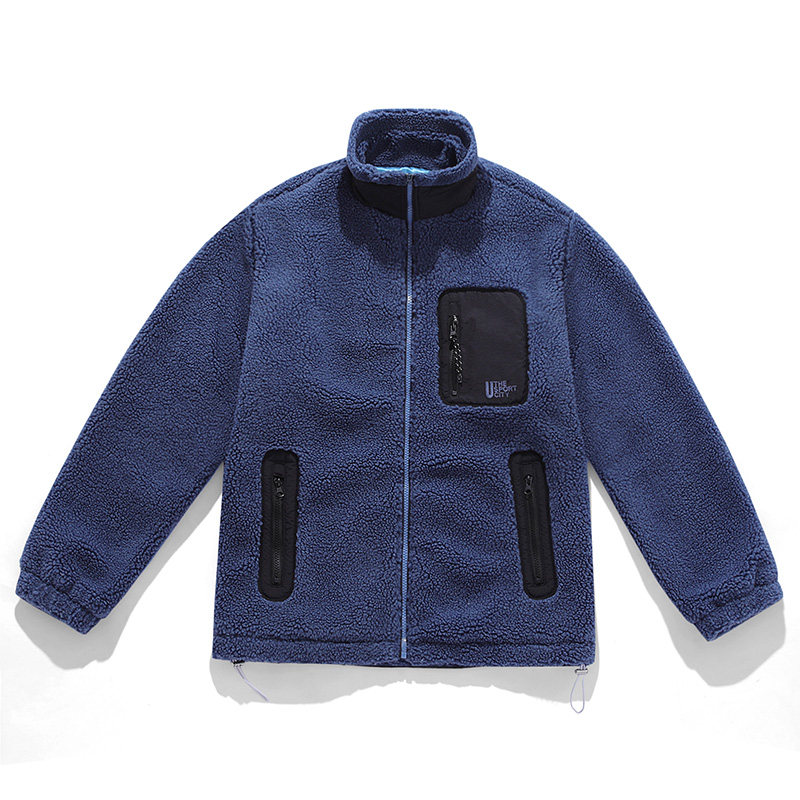 903B 冬装新款平铺羊羔绒加厚保暖棉服男士外套图片