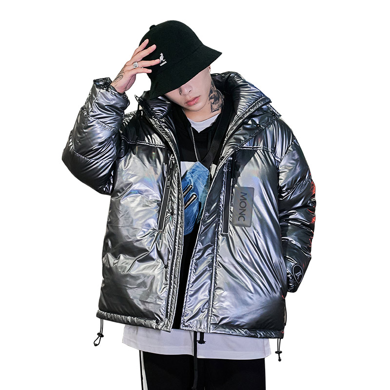 910P145控价208冬季新款潮牌宽松亮色棉服男潮流连帽外套,男装棉衣,电商A436
