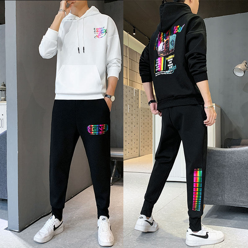 有现货 2021春季新款连帽休闲运动套装男两件套 A436-193208图片