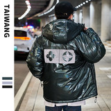 910P145控价208冬季新款潮牌宽松亮色棉衣男士潮流连帽外套男，男装棉衣，电商A436