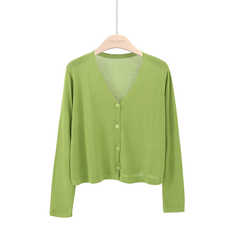 薄款冰丝针织衫防晒外搭开衫配裙子初秋外套女2020新款短款夏薄