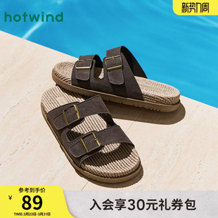 男士 新款 时尚 拖鞋 子 热风男鞋 舒适透气百搭外穿一字拖鞋 2025夏季