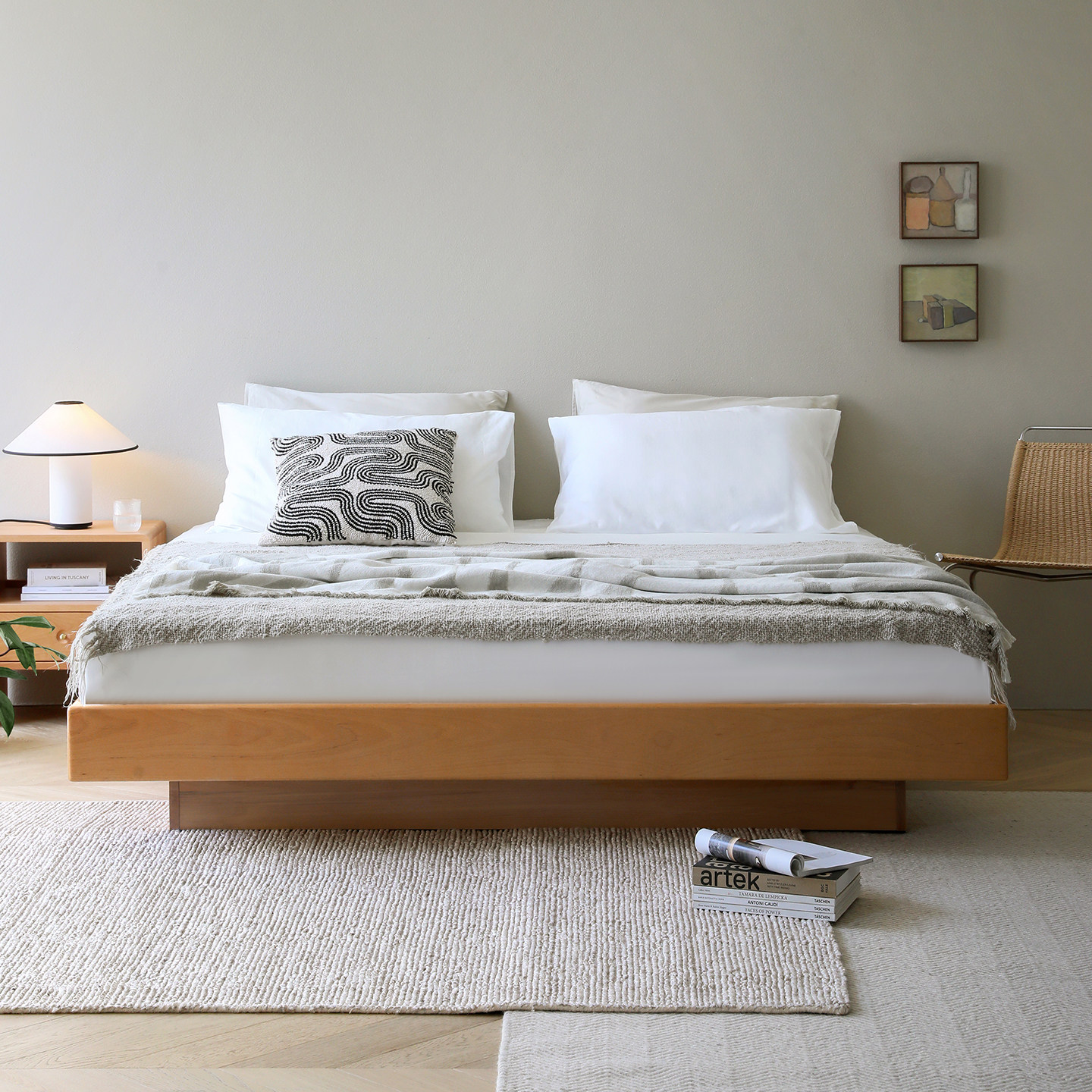 北欧表情/中古覆古/达利实木原木双人床无床头悬浮床榻榻米床架,住宅家具,实木床,淘宝优惠券,粉丝福利购,淘宝优惠卷