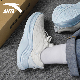 安踏叶子6女鞋跑步鞋软底2026新款冬季厚底初中女生女款运动鞋子