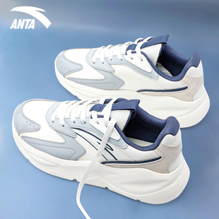 安踏不羁男鞋2026新款冬季皮面保暖运动休闲鞋男士软底系带跑步鞋