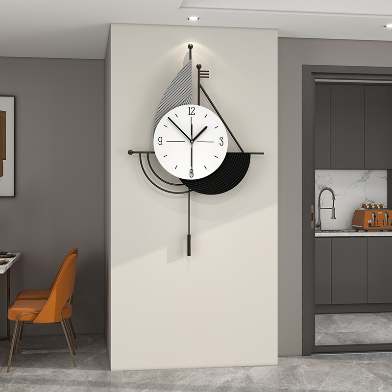 钟表挂钟客厅2023新款现代简约网红创意钟家用餐厅时钟静音免打孔