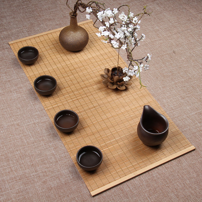 茶席竹席茶帘中式茶垫功夫泡茶盘
