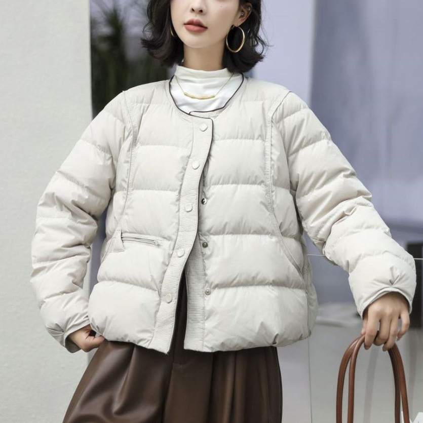 轻薄棉服女短款2025年秋冬季新款今年流行爆款圆领小个子炸街外套