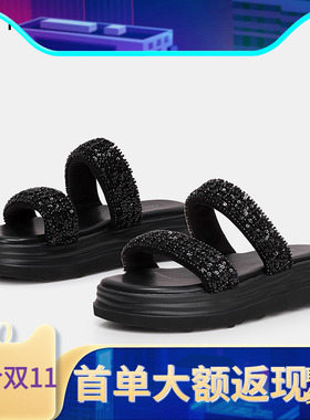 色非新款2023爆款网红凉拖小众高级感一字拖厚底拖鞋女夏外穿B464