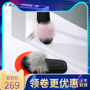 [仙女风]色非毛毛拖鞋女一字拖2024夏配裙子绝美厚底凉拖女外穿