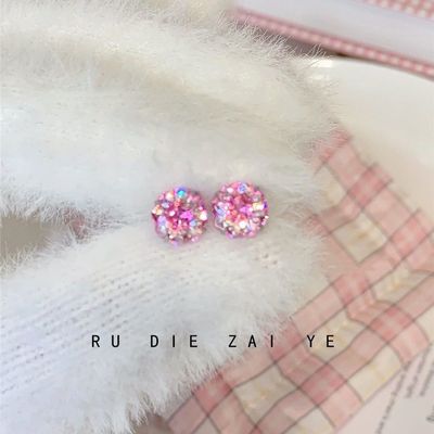 如蝶在野 弗洛伊德~梦幻手捧花耳骨钉耳蜗钉钛钢免摘不掉色耳钉