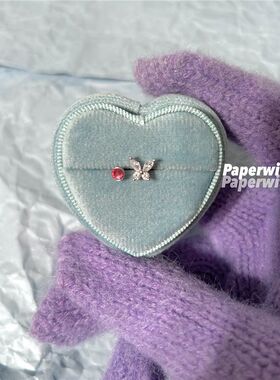 嫩且心机~ 清纯柔美系mini耳骨钉组合 蝴蝶粉钻螺丝耳钉 显嫩干净