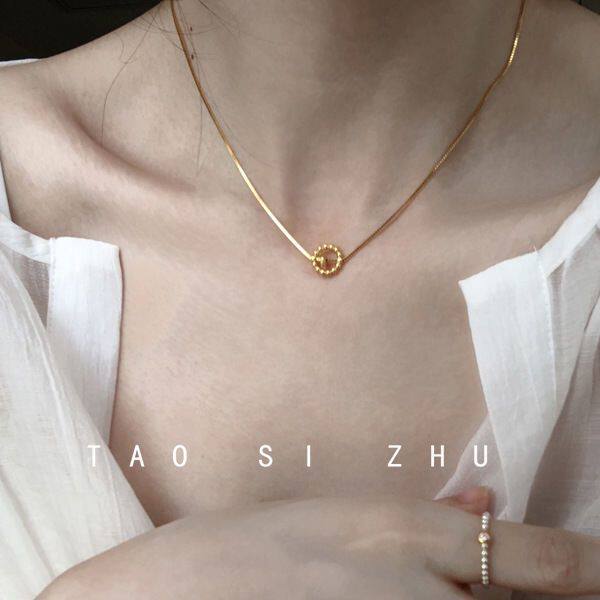 如蝶在野 转运珠~ 时髦chic 加粗版ins风高级感轻奢锁骨链项链