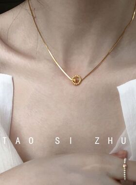 如蝶在野 转运珠~ 时髦chic 加粗版ins风高级感轻奢锁骨链项链