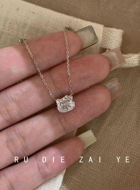 如蝶在野 甜心kt！超嗲敲可爱kt猫蝴蝶结项链轻奢高级感锁骨链