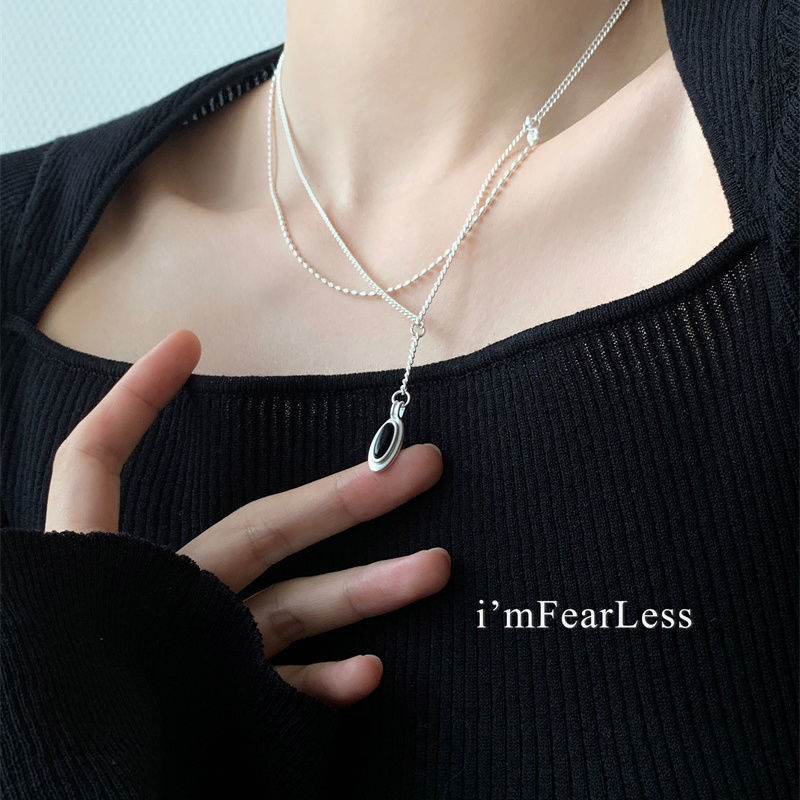 如蝶在野 设计师小众设计高级感冷淡风星轨双层项链女气质锁骨链