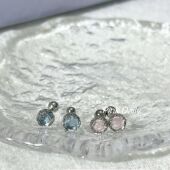 如蝶在野 彩色月光石耳钉拧螺丝耳骨钉睡觉免摘耳蜗钉耳环