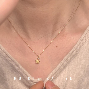 如蝶在野 许愿星~mini锆石小星星吊坠项链简约ins风韩系锁骨链