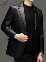 Haining genuine leather men's business casual fitted small suit, high-end sheepskin suit jacket autumn new style thumbnail 6