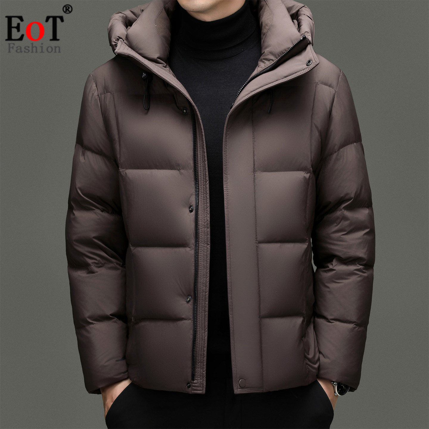 羽绒服男2025冬季新款连帽短款加厚御寒保暖高充绒量鸭绒冬装外套