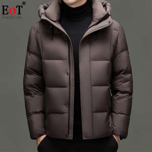 羽绒服男2025冬季新款连帽短款加厚御寒保暖高充绒量鸭绒冬装外套
