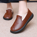 pu皮防水女棉鞋冬季加绒加厚保暖妈妈鞋休闲软底防滑中老年奶奶鞋