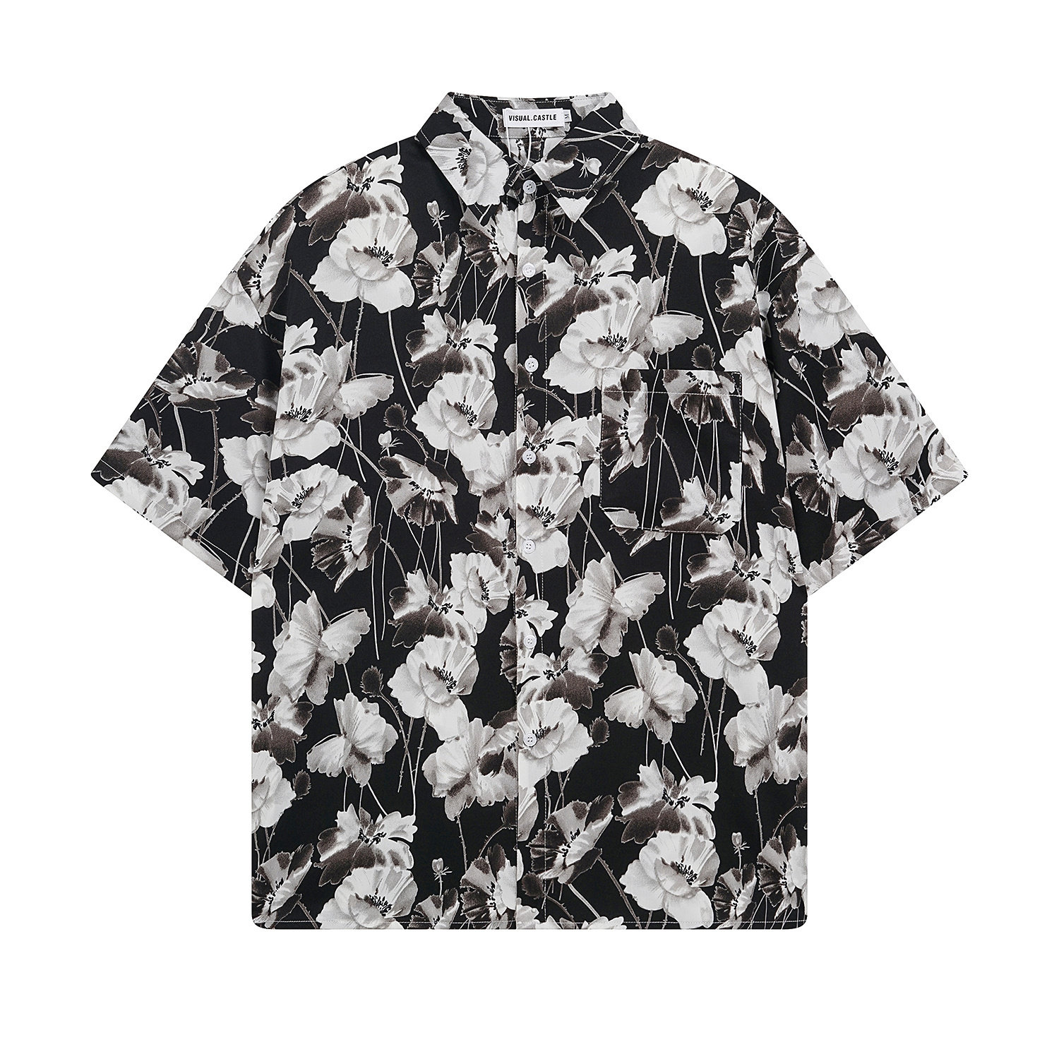 2026夏季度假风短袖港风花衬衫高级感男士痞帅抗皱免烫宽松衬衣女