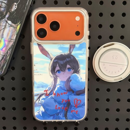 二次元动漫明日方舟阿米娅兔耳少女适用于iPhone17promax透明边框苹果IMD磨砂16pro大孔15pro防摔手机壳定制